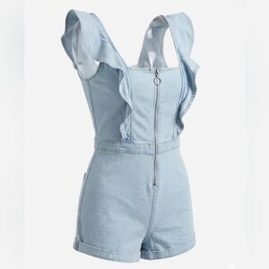 No Boundaries Light Blue Denim Romper